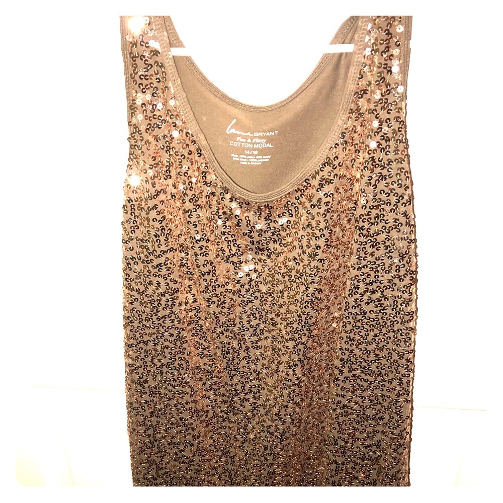 Gold Sequin Tank Top